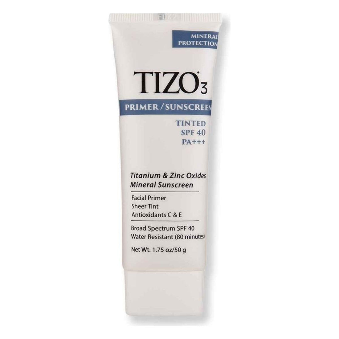 TIZO³ Facial Primer Sunscreen Tinted SPF 40 PA+++ Prime, Protect & Perfect TIZO