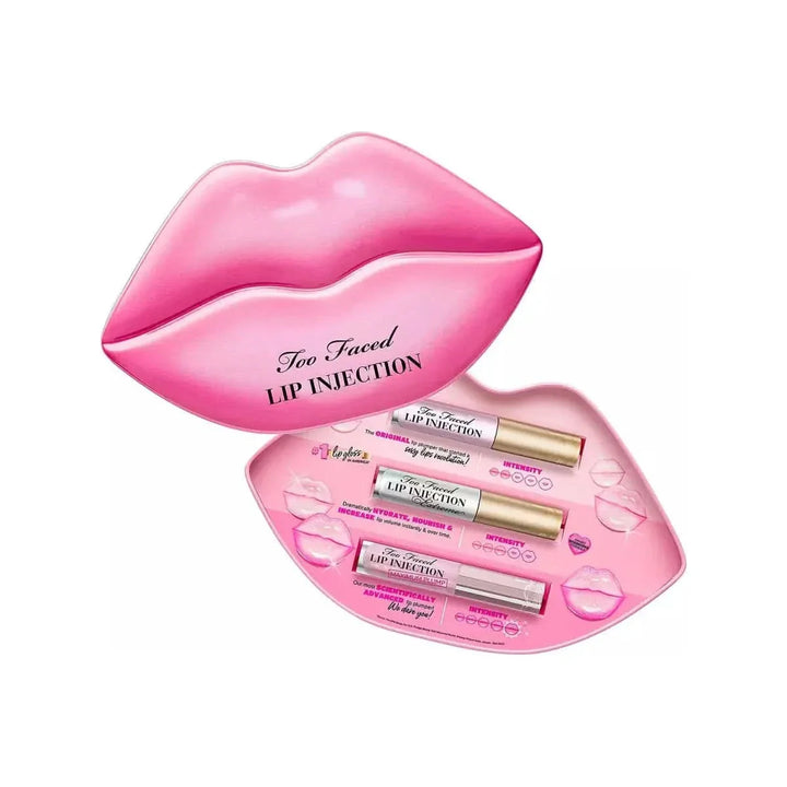 Too Faced Lip Injection Plump Challenge Set | 3-Step Lip Plumping System for Customized Volume