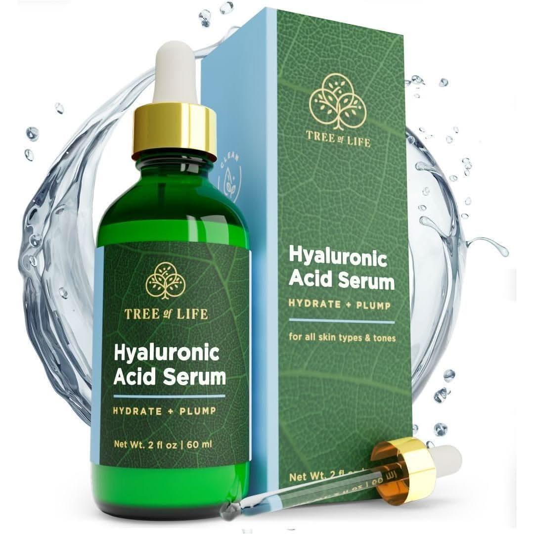 Tree of Life Hyaluronic Acid Serum  Lightweight Hydration for Plump, Smooth Skin