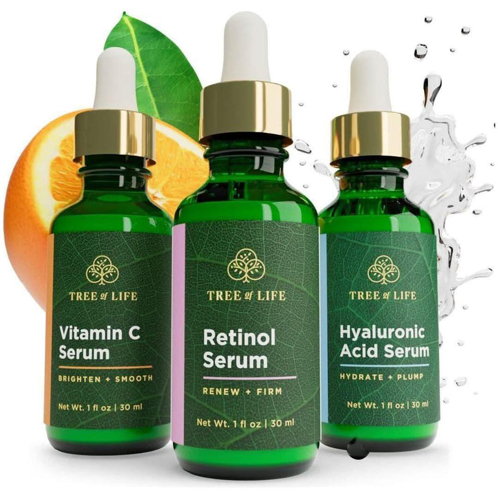 Tree of Life POWER TRIO Set (3 x 30ml) | Brightening, Hydrating & Anti-Aging Serums Tree of Life