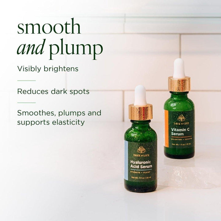 Tree of Life Vitamin C & Hyaluronic Acid Serum Duo 2 x 30ml | Brightening & Hydrating Skincare Set Tree of Life