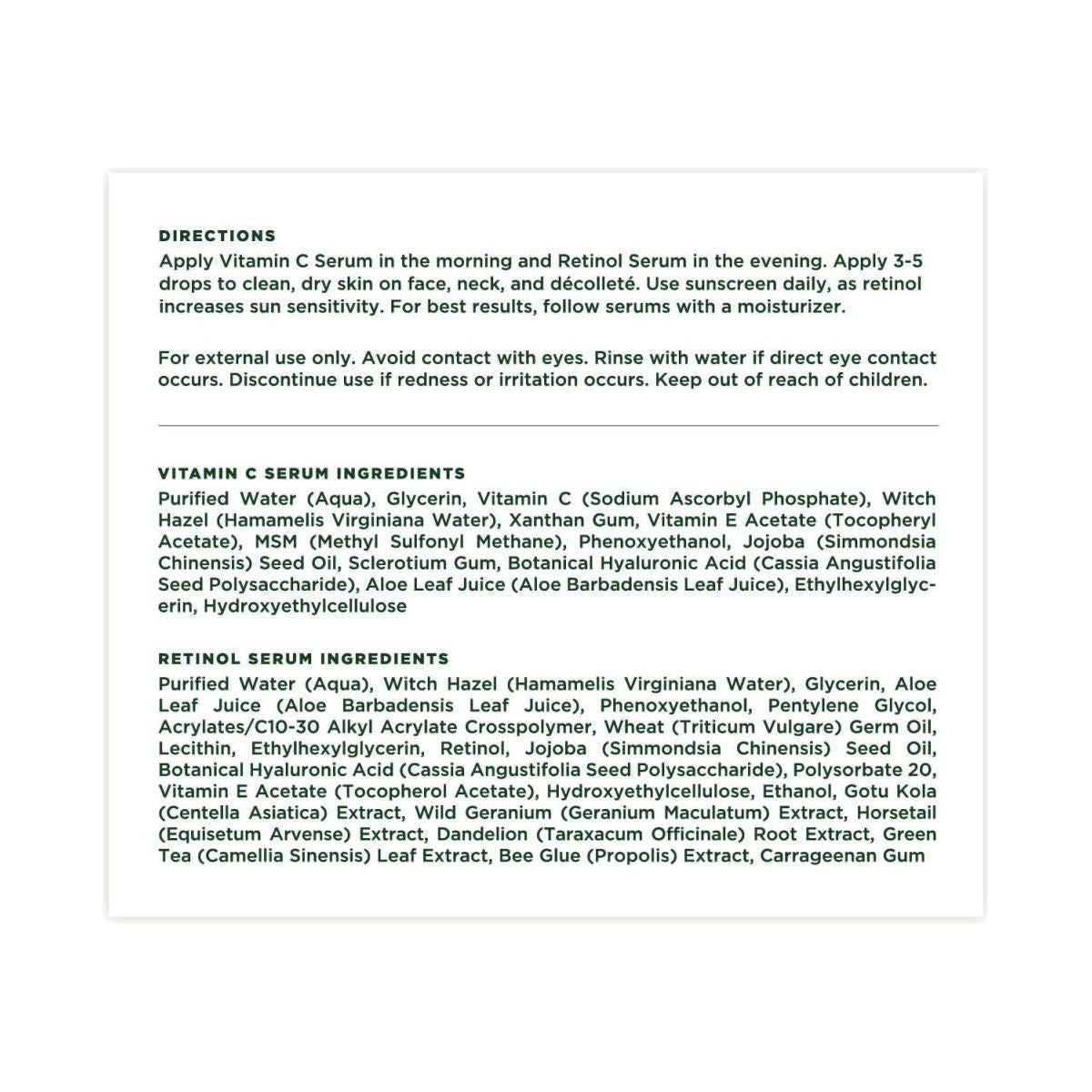 Tree of Life Vitamin C Brightening Serum & Retinol Firming Serum 2 Pack | AM & PM Duo for Radiance & Firmness Tree Of Life