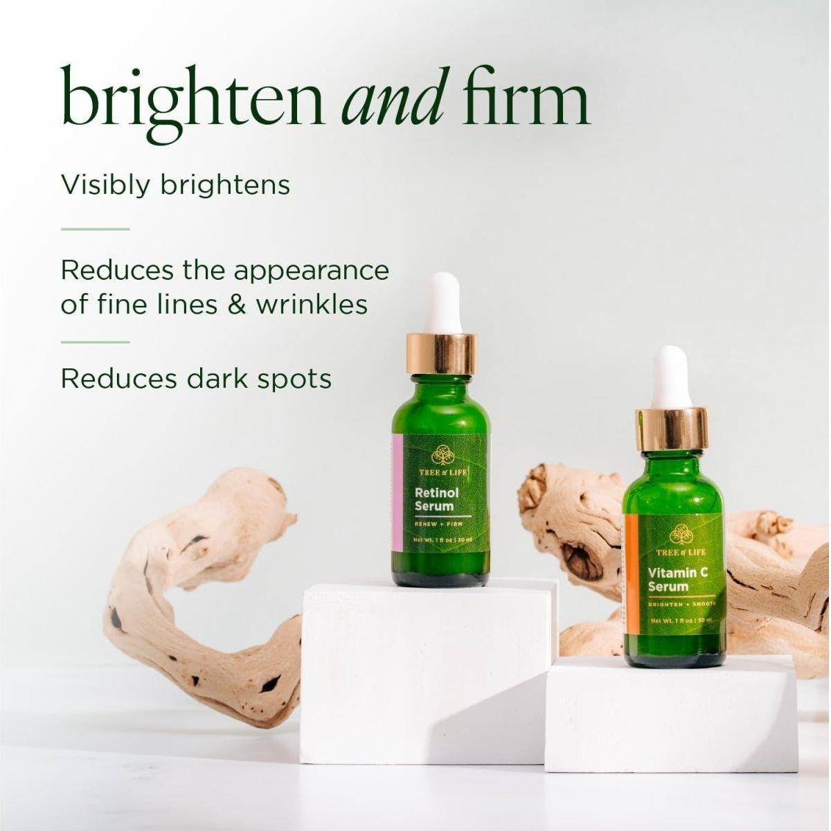Tree of Life Vitamin C Brightening Serum & Retinol Firming Serum 2 Pack | AM & PM Duo for Radiance & Firmness Tree Of Life