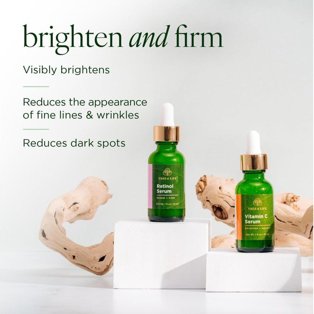 Tree of Life Vitamin C Brightening Serum & Retinol Firming Serum 2 Pack | AM & PM Duo for Radiance & Firmness Tree Of Life
