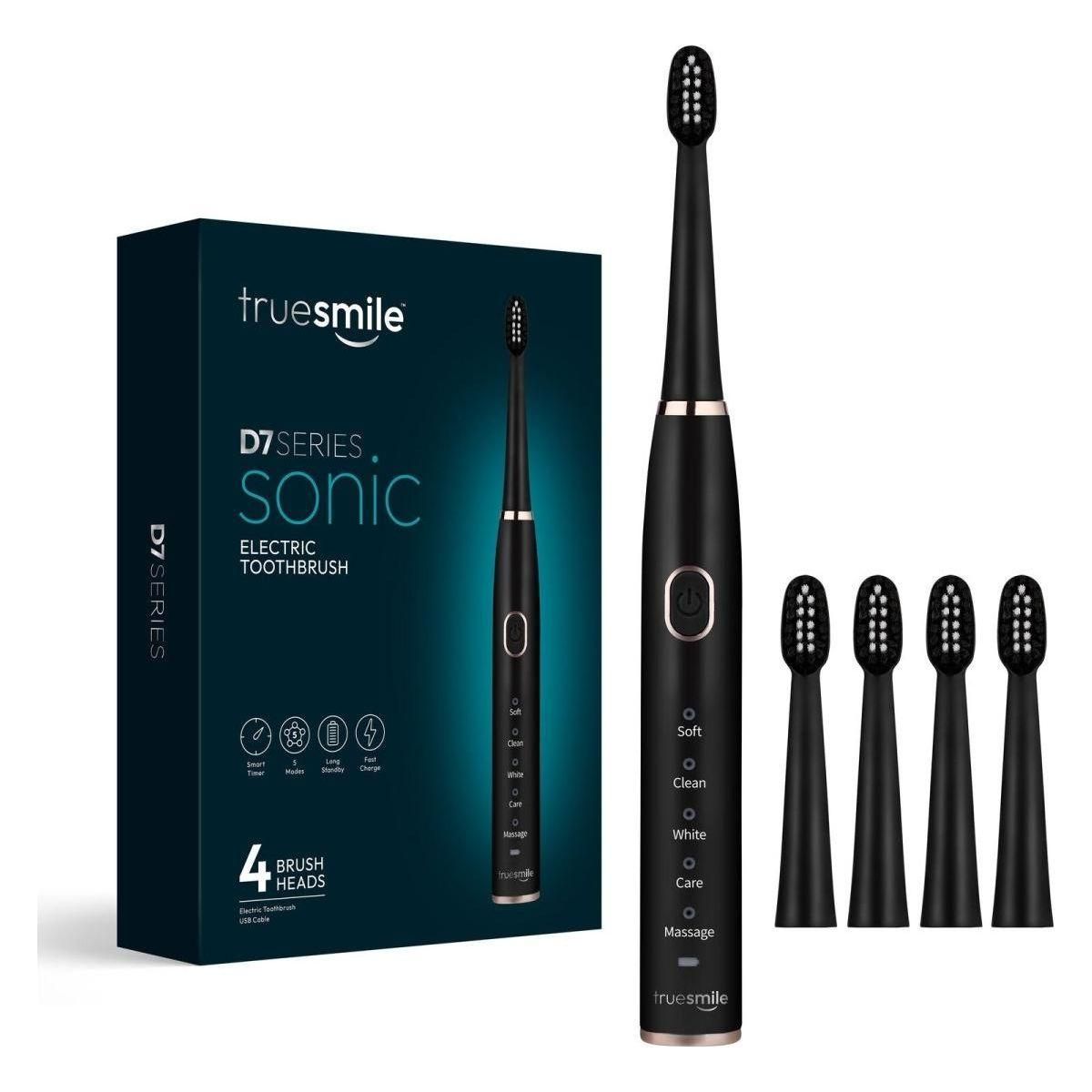 Trusmile Sonic Electric Toothbrush USB Rechargeable | Deep Cleaning with 4 or 8 Brush Heads & Travel Case Options