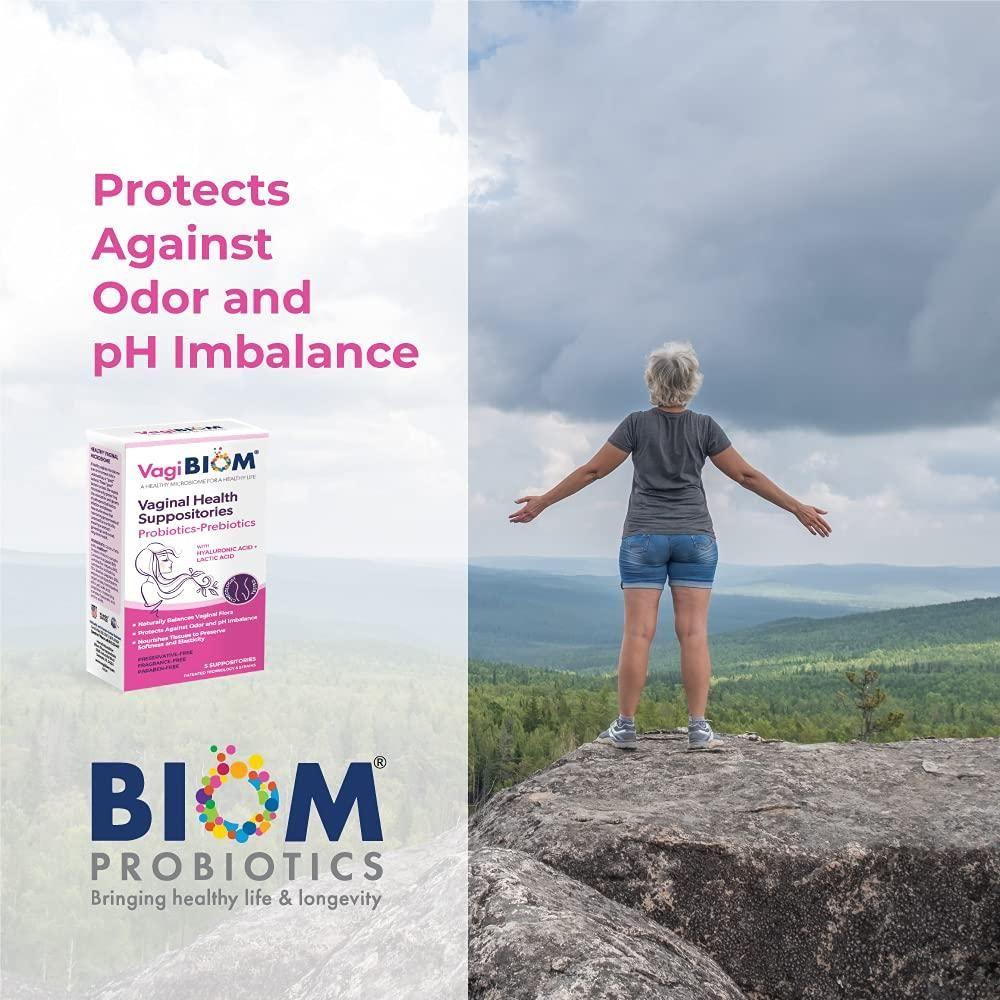 Vagibiom Lactobacillus Vaginal Suppository 5 Count | Microbiome Balance, pH Support & Soothing Relief