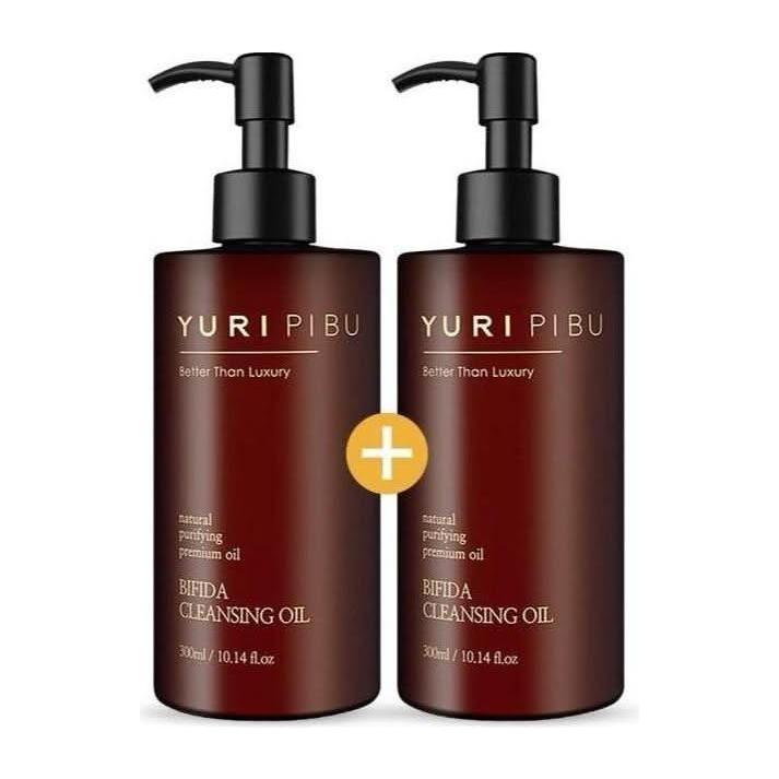 YURI PIBU Bifida Cleansing Oil 2 x 300ml | Double Pack Skin-Boosting Oil Cleanser for Glass Skin Glow YURI PIBU
