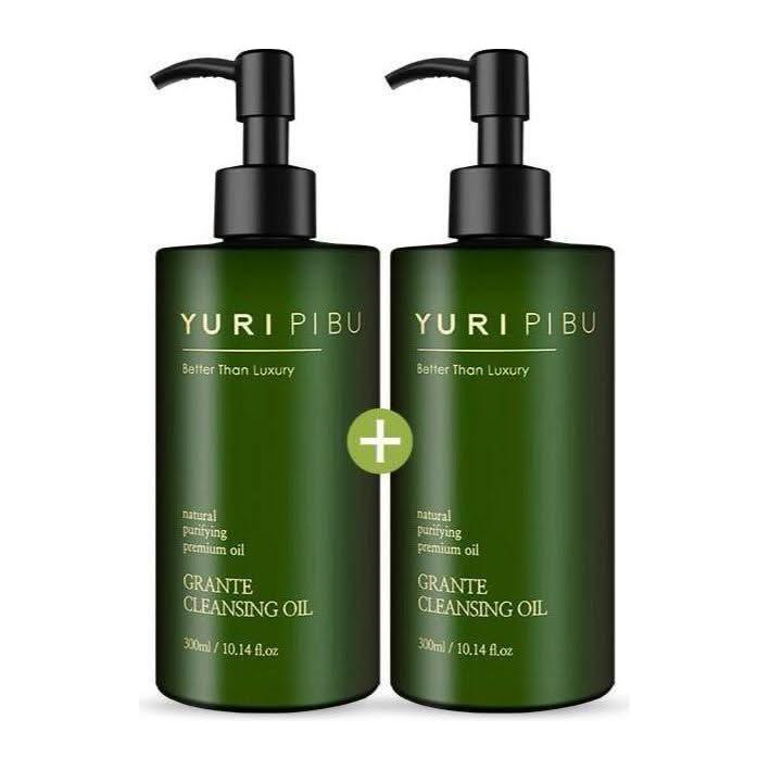 YURI PIBU Grante Cleansing Oil 2 x 300ml | 99.9% Natural Plant-Based Oil Cleanser for Radiant, Calm Skin YURI PIBU