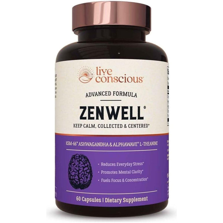 ZenWell KSM-66 Ashwagandha & AlphaWave 60 Capsules | Stress Relief & Relaxation Support